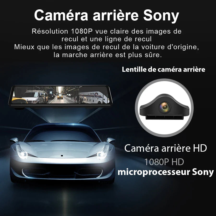 Espejo Retrovisor con Cámara 4K que Incluye GPS y Grabación