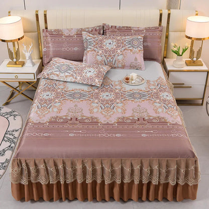 Faldas de cama suaves de terciopelo de lujo