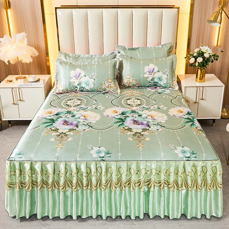 Faldas de cama suaves de terciopelo de lujo
