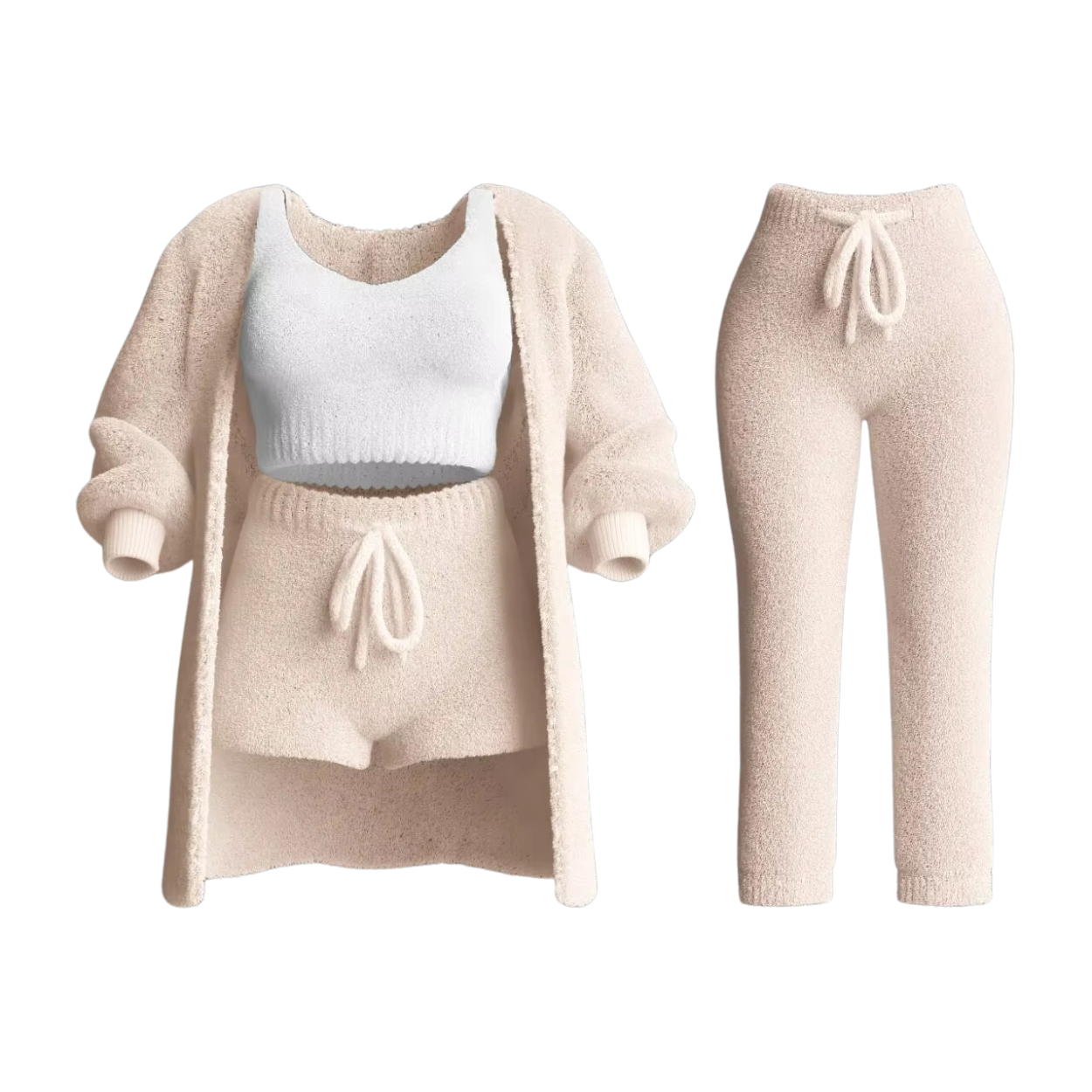 Conjunto Completo de Chándal para Mujer: Suéter, Top, Pantalón y Cardigan