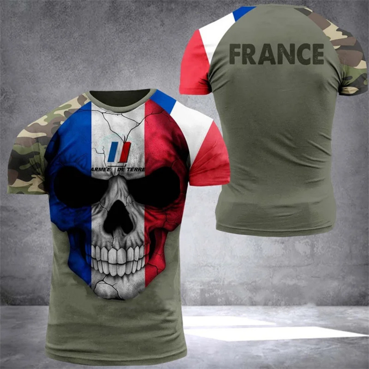 Camiseta Estilo Militar Camuflaje para Hombre