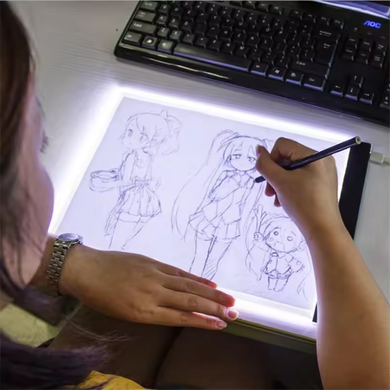 Tableta LED con Pantalla Gráfica Iluminada Ajustable para Dibujo