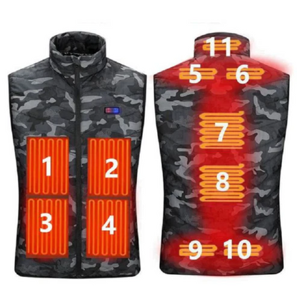 Chaqueta Calefactable Eléctrica 11 Zonas de Calor