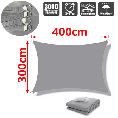 Vela de Sombra Resistente al Agua de Poliéster Ligero