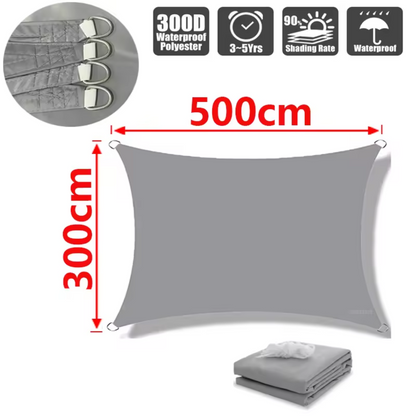 Vela de Sombra Resistente al Agua de Poliéster Ligero