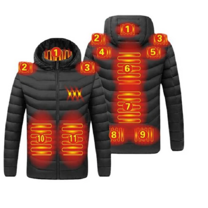 Chaqueta Calefactable Eléctrica 11 Zonas de Calor Ajustable