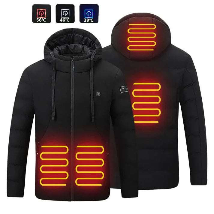 Chaqueta Calefactable Eléctrica con 4 Zonas de Calor Ajustables