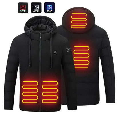 Chaqueta Calefactable Eléctrica con 4 Zonas de Calor Ajustables