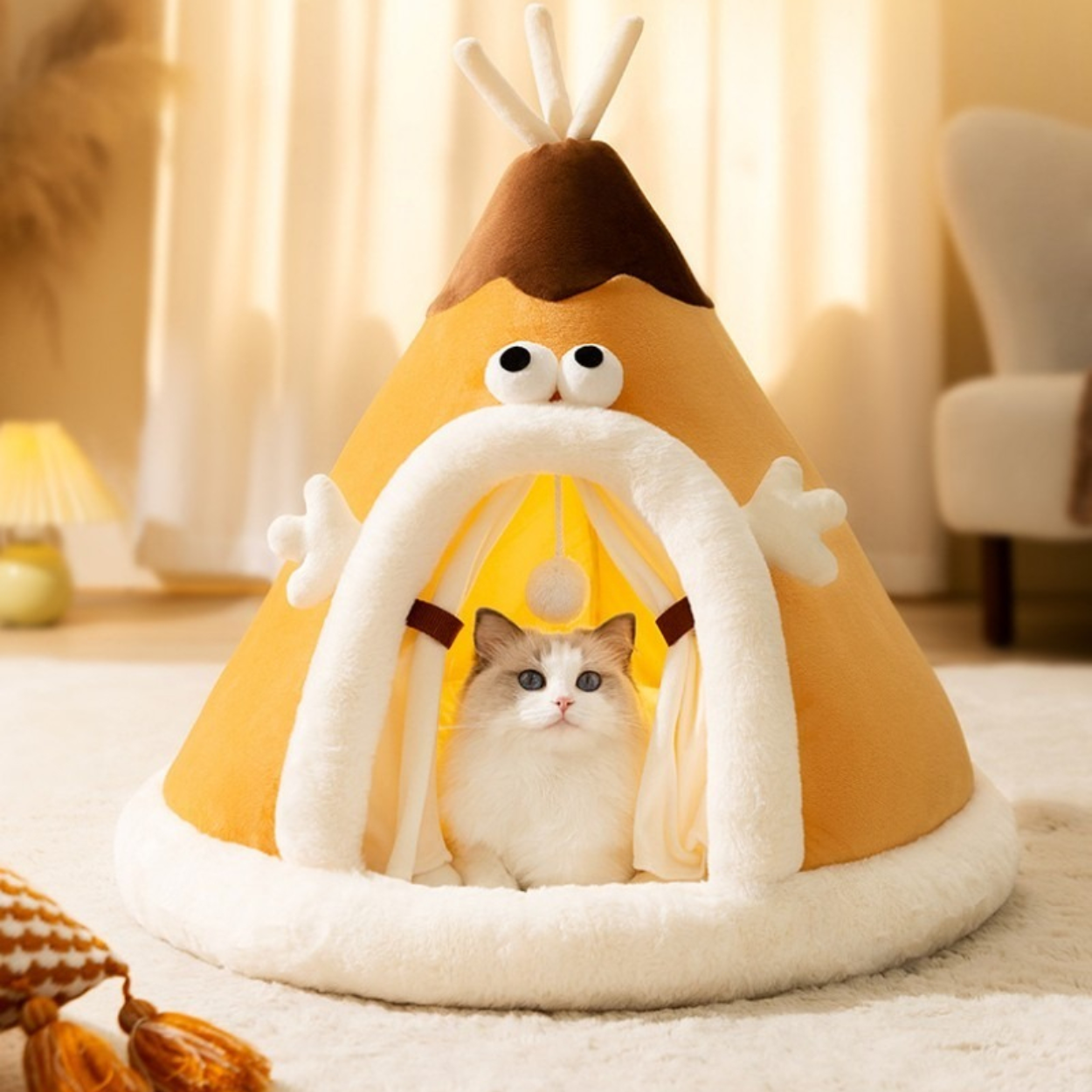 Refugio para Gato en Forma de Tienda Acogedora
