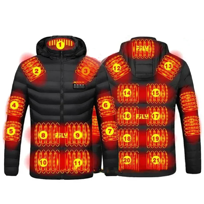 Chaqueta Eléctrica Calefactable con 21 Zonas de Calor