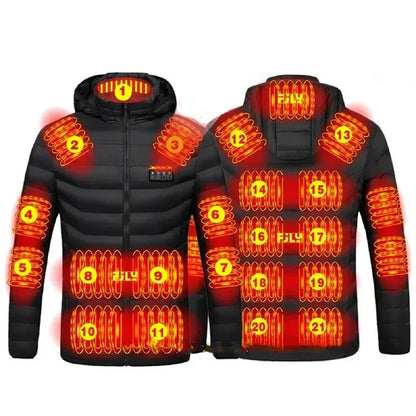 Chaqueta Eléctrica Calefactable con 21 Zonas de Calor