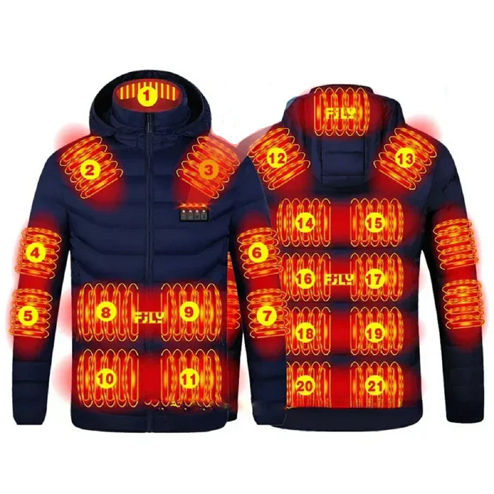Chaqueta Eléctrica Calefactable con 21 Zonas de Calor