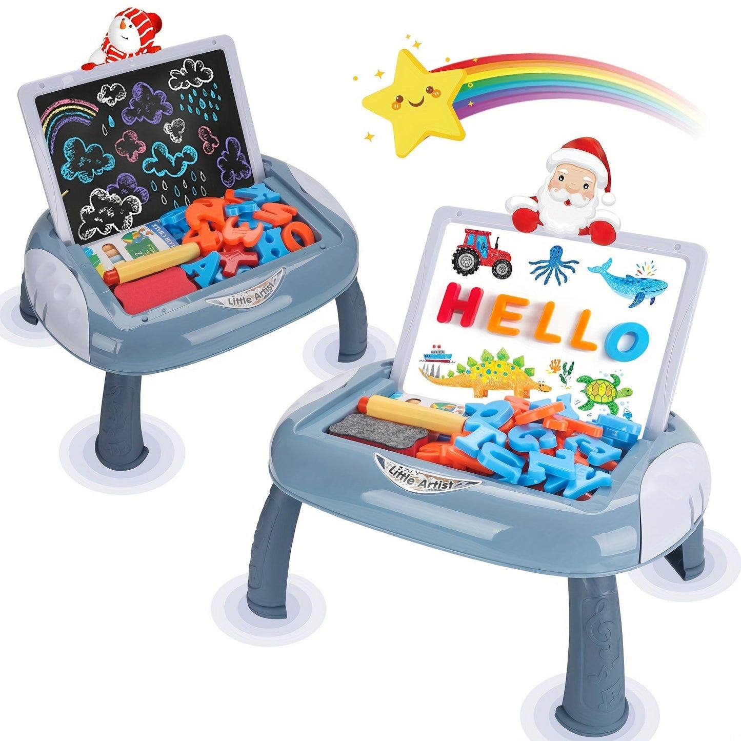 Pizarra Escolar Reversible en Blanco y Negro con Accesorios