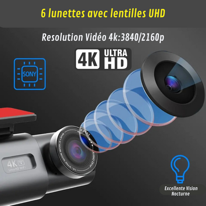 Cámara para Coche 4K Full HD con Grabación Continua