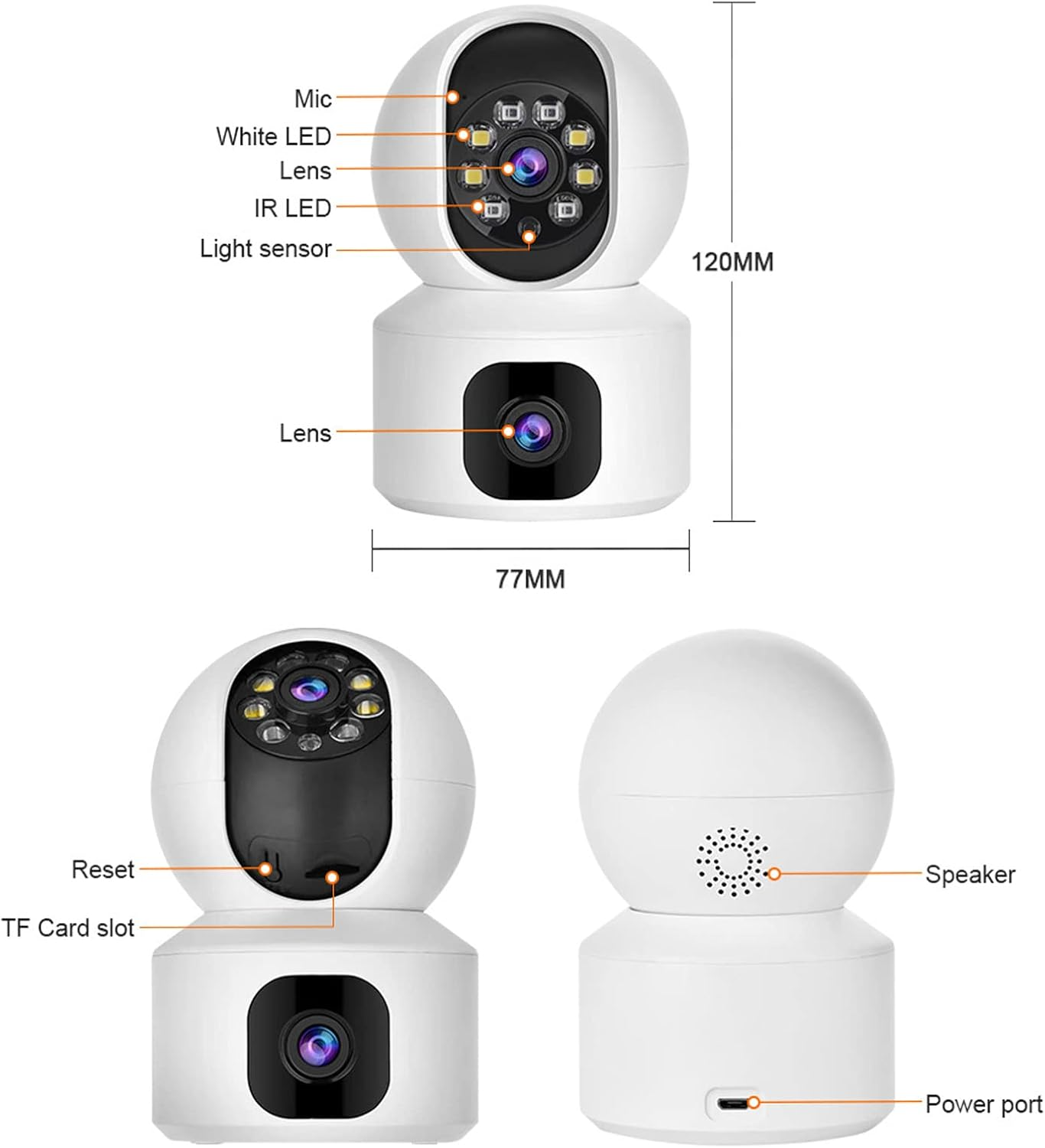 Marcherelle™ – Cámara de Seguridad WiFi Doble Lente Visión HD