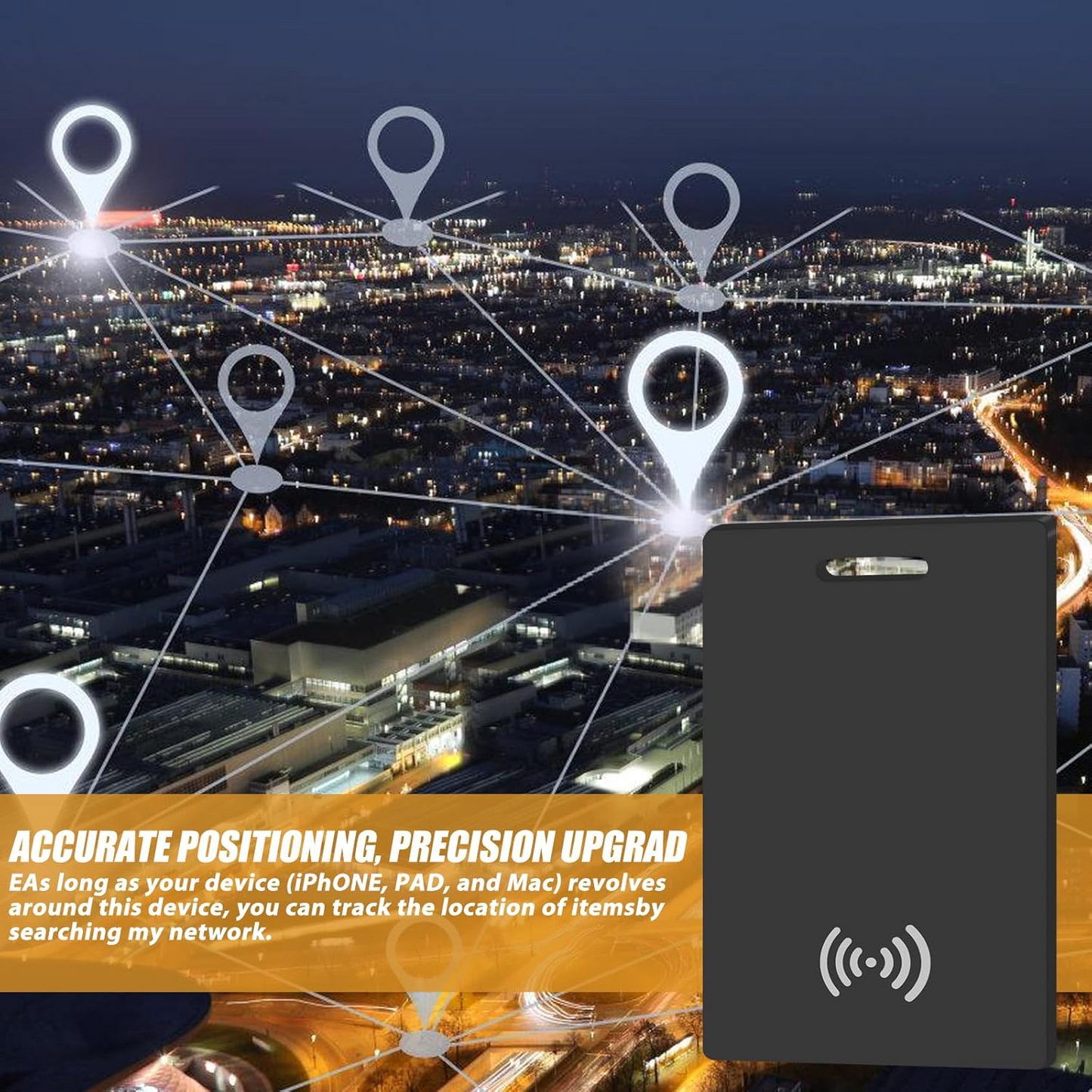 Marcherelle™ – Tarjeta de Seguimiento de Cartera Recargable, Compatible con Apple Find My