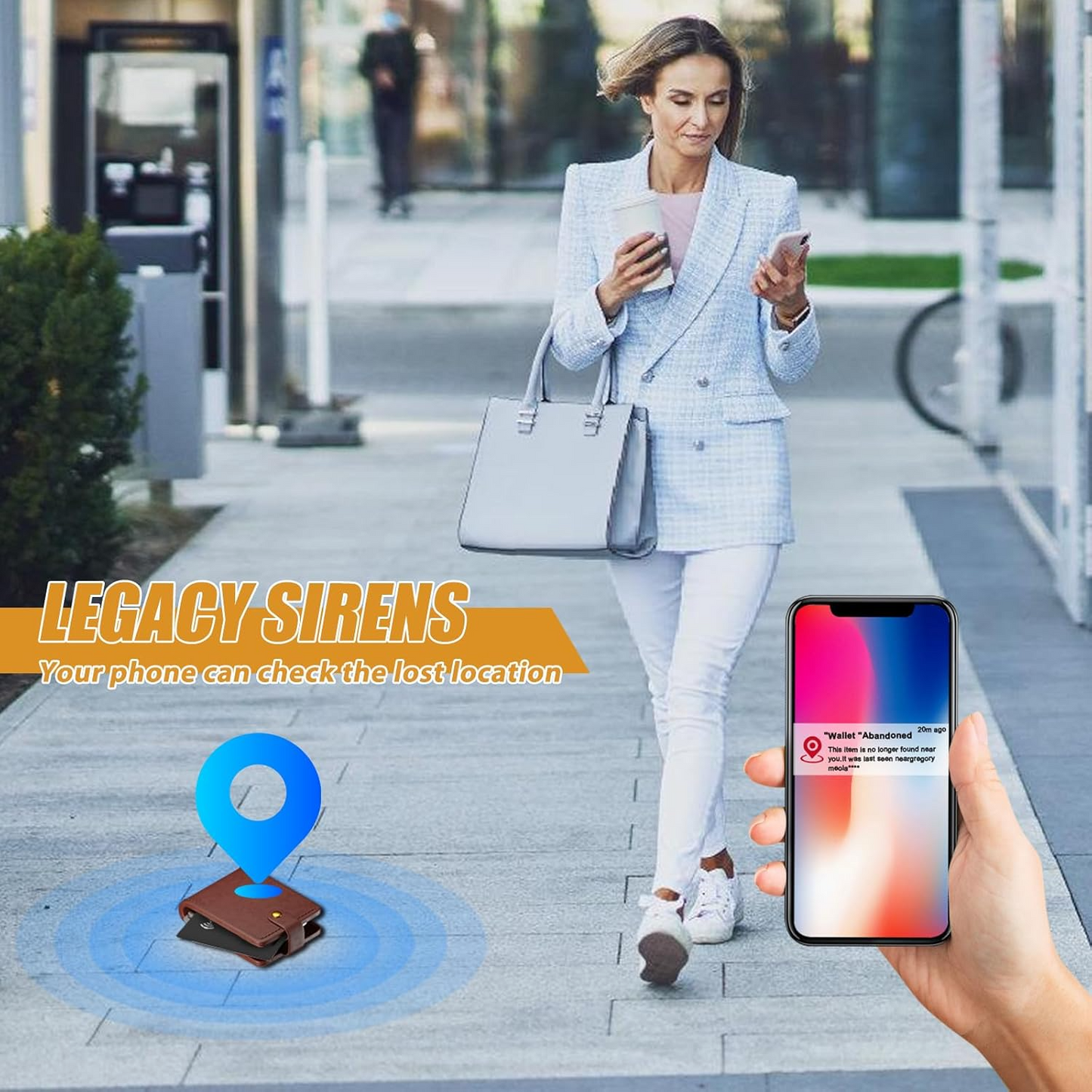 Marcherelle™ – Tarjeta de Seguimiento de Cartera Recargable, Compatible con Apple Find My