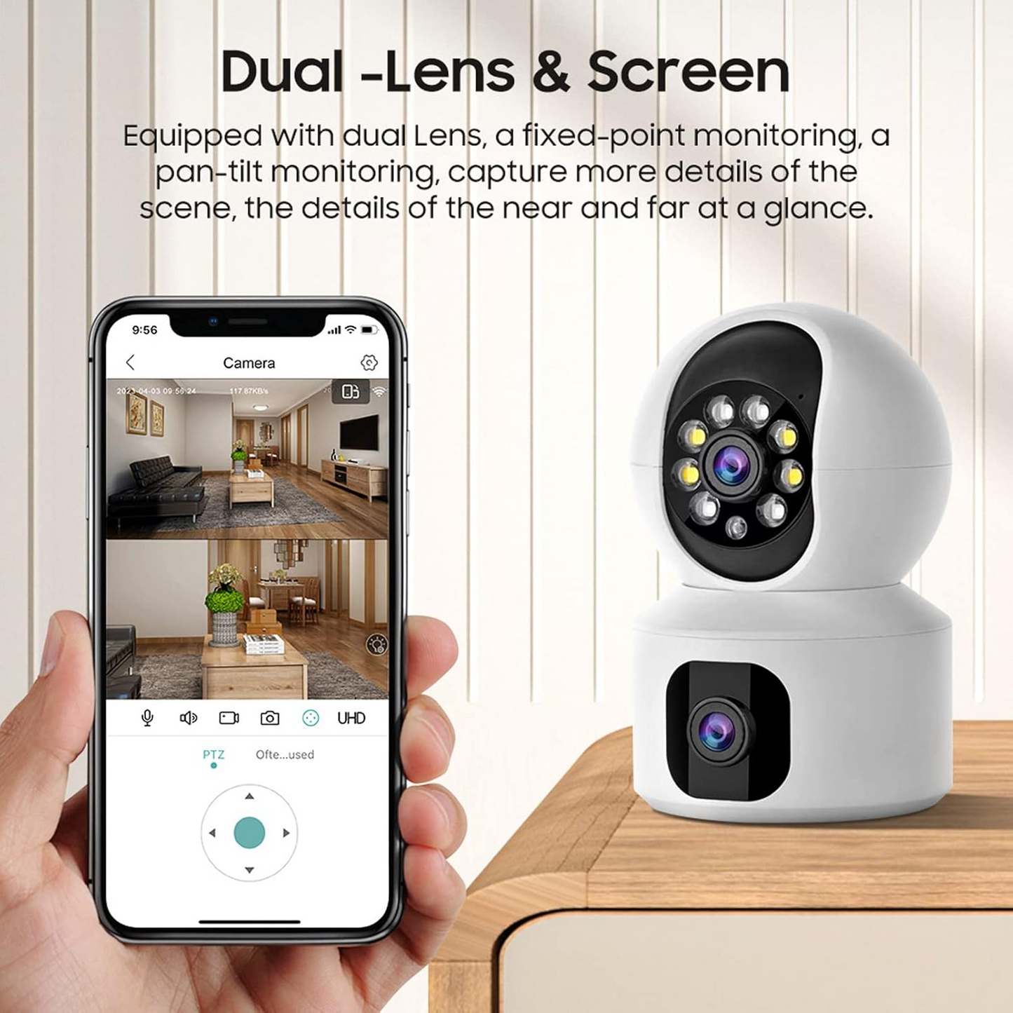 Marcherelle™ – Cámara de Seguridad WiFi Doble Lente Visión HD