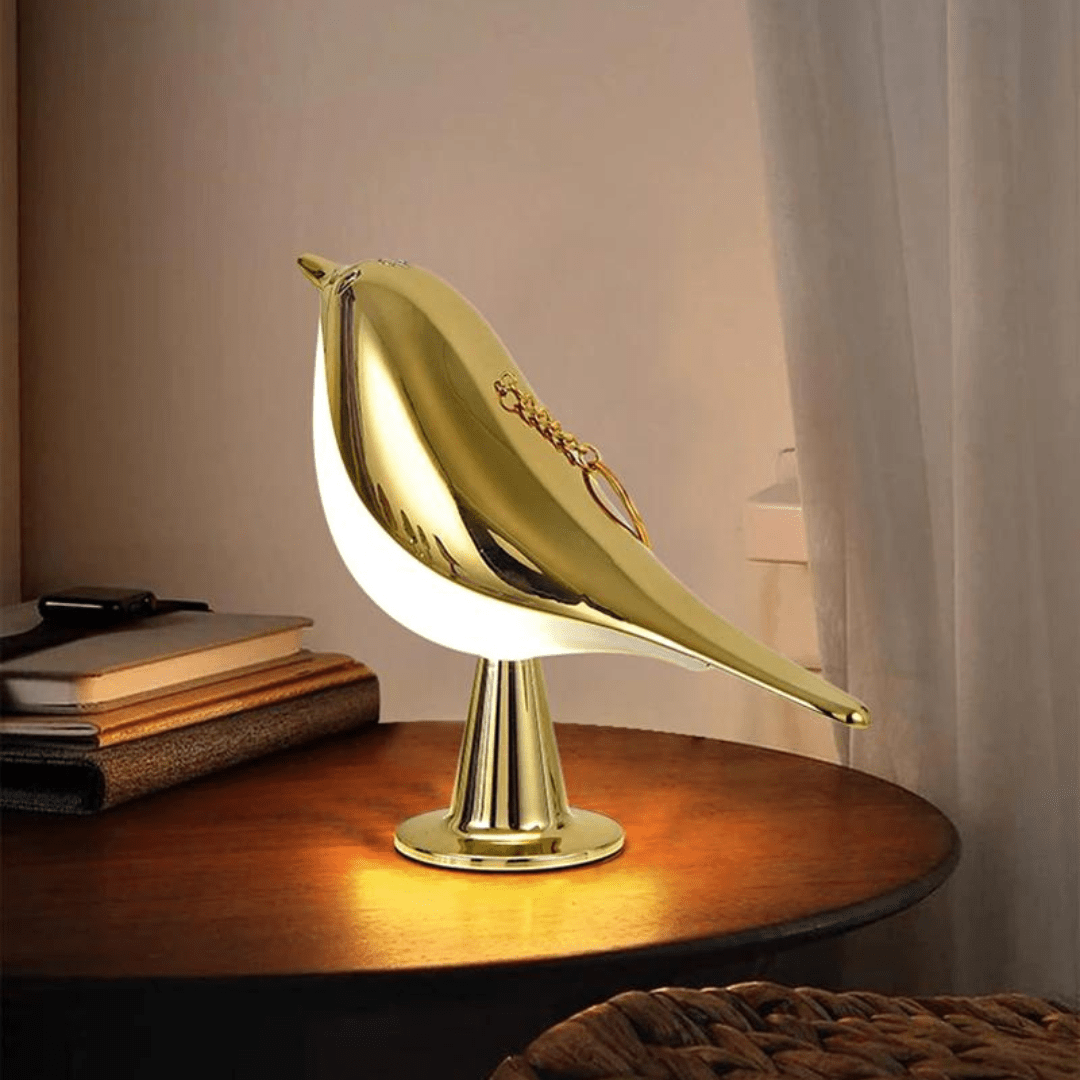 Lámpara de mesa elegante diseño de pájaro