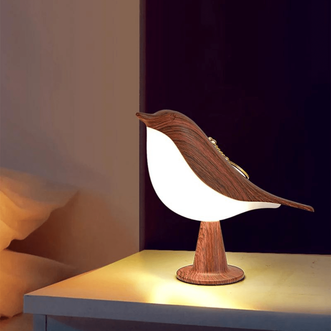 Lámpara de mesa elegante diseño de pájaro