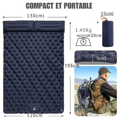 Colchón Inflable para 2 Personas Cómodo y Ligero