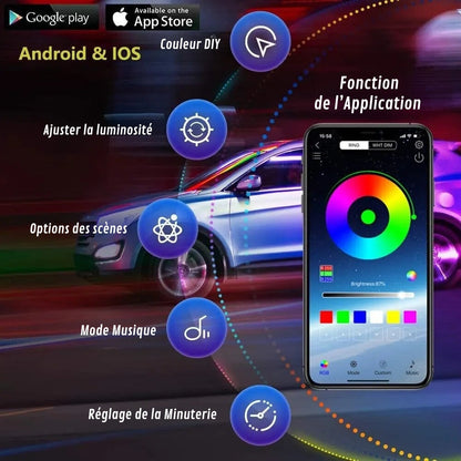 Lámpara LED Bajo Coche Diseño Futurista