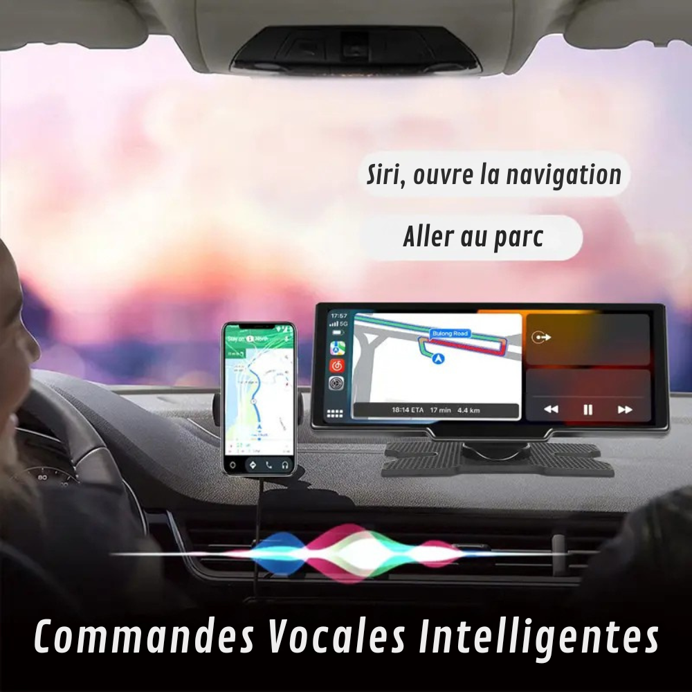 Pantalla de Navegación CarPlay con Cámara de Reversa Integrada